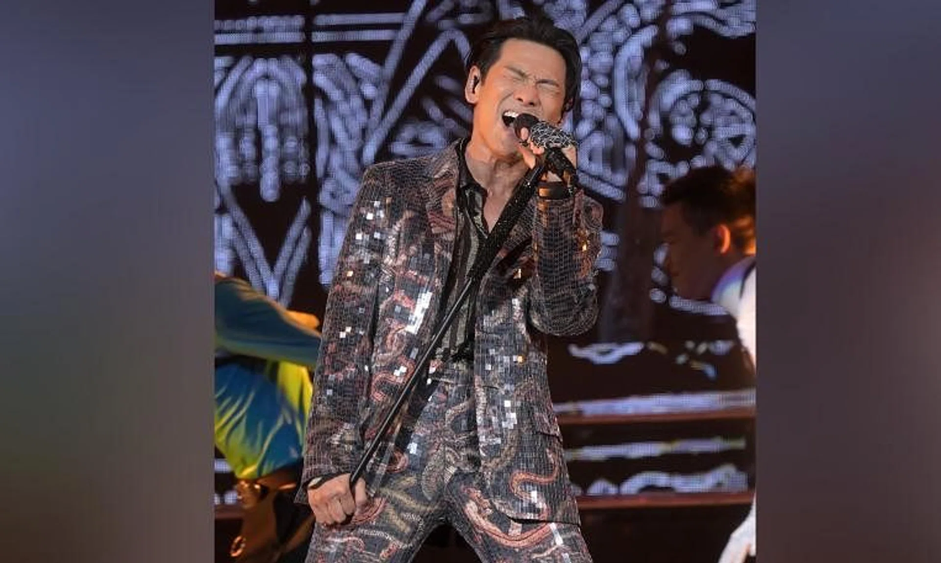 Hong Konger singer Alex To at his concert in Taipei.