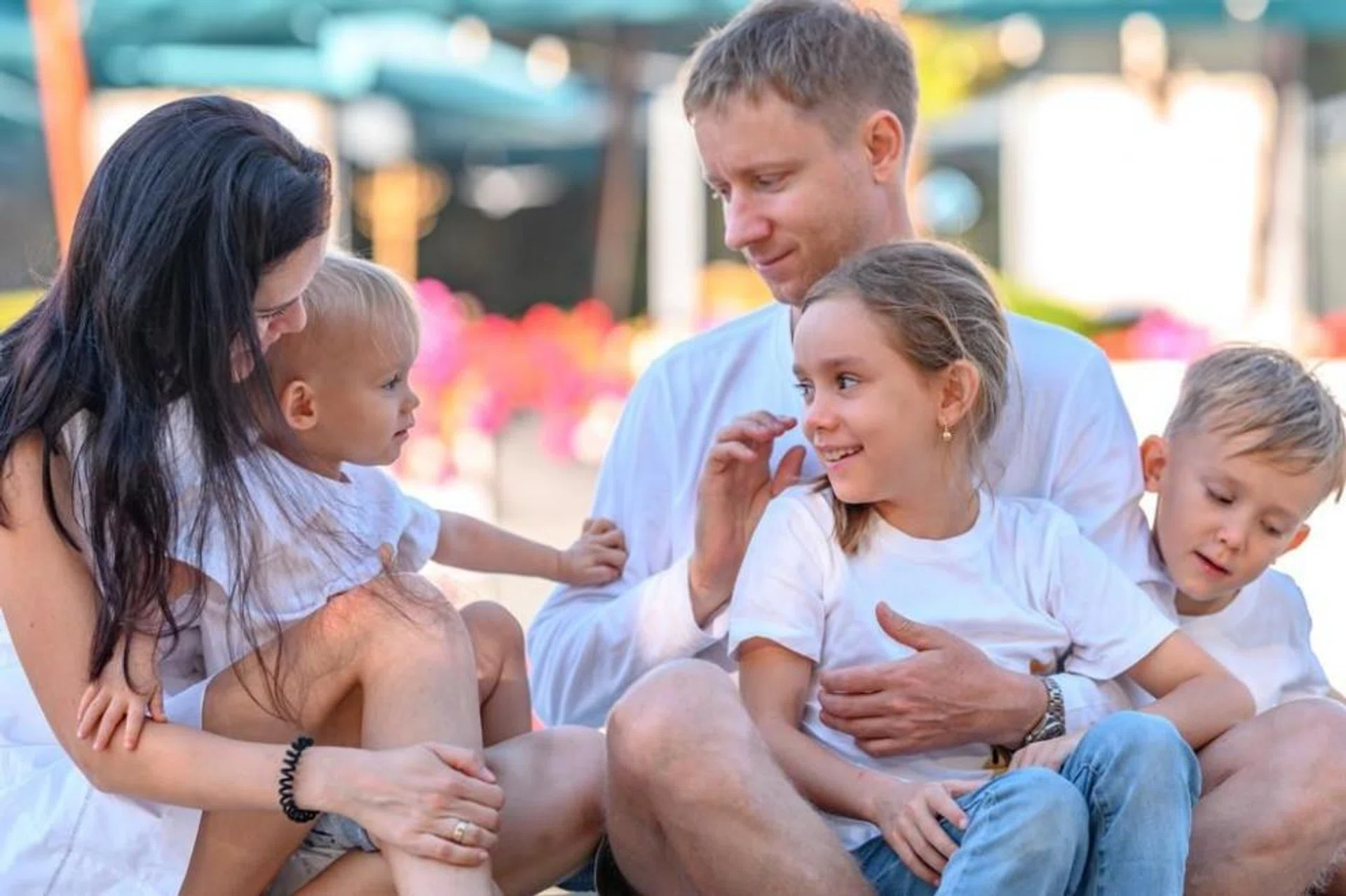 Mr Kostiantyn Terekhov and his family during their last visit to their hometown in Odesa, Ukraine, in 2019. 
