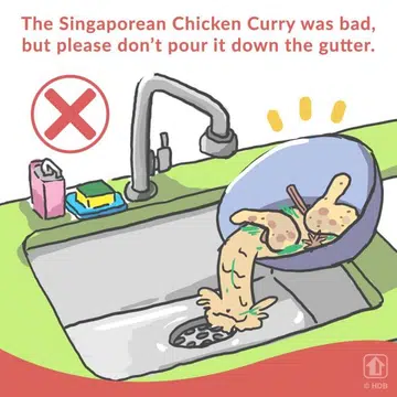 Bad curry should be poured down the drain? Don't do that, says HDB