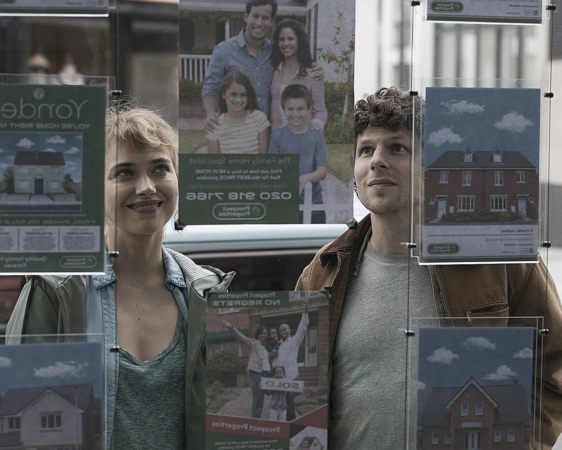 Imogen Poots and Jesse Eisenberg star in the mysterious Vivarium. 