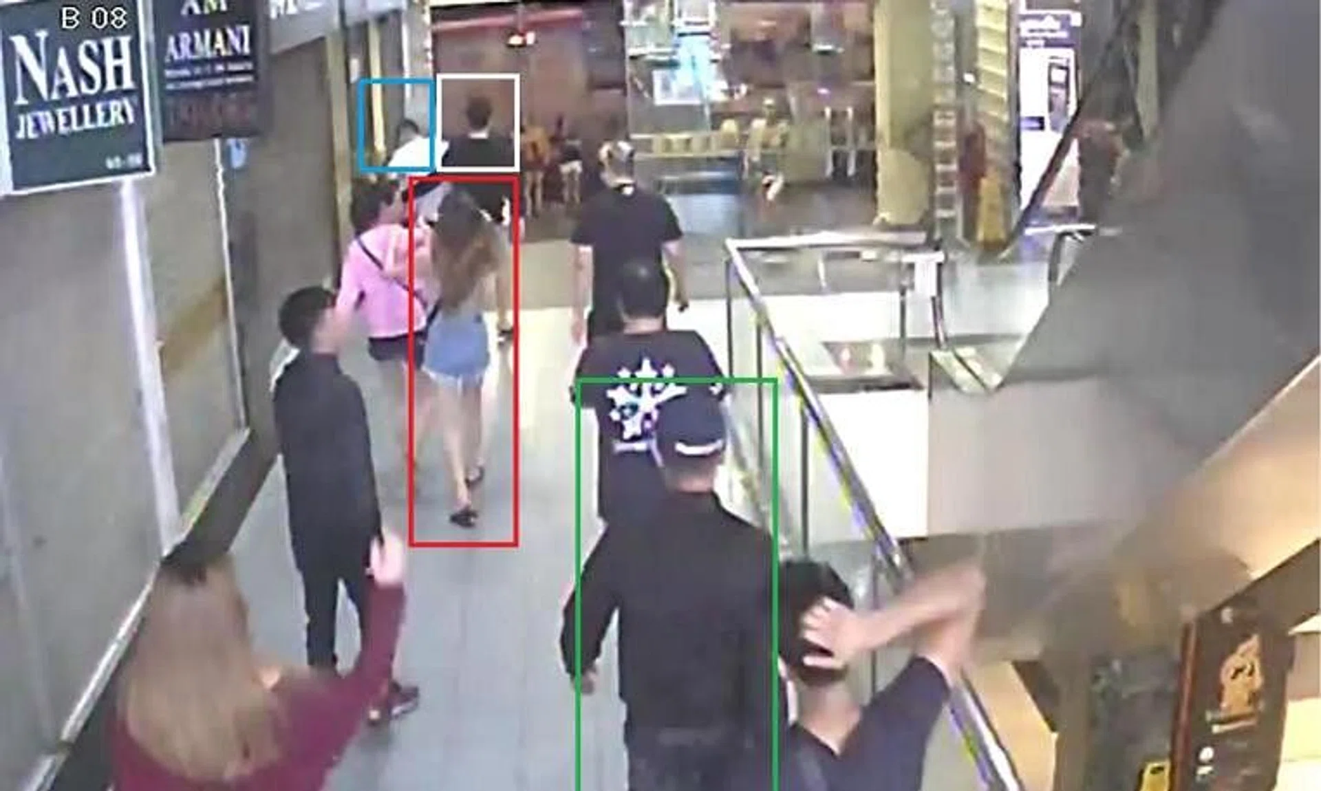 Tan Sen Yang (top left, in white) was seen on surveillance footage punching Mr Satheesh Noel Gobidass.