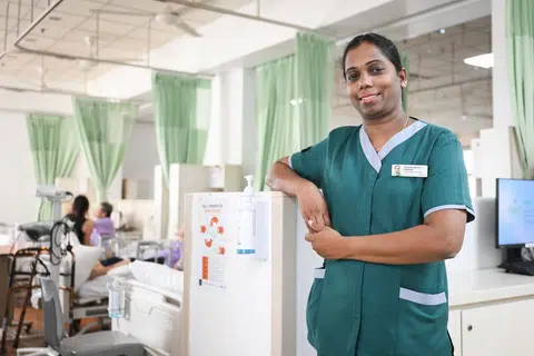 Ms Panchavarnam Porkodi came to Singapore to work as a nurse in 2008 after several years at a hospital in her home city of Chennai in India.