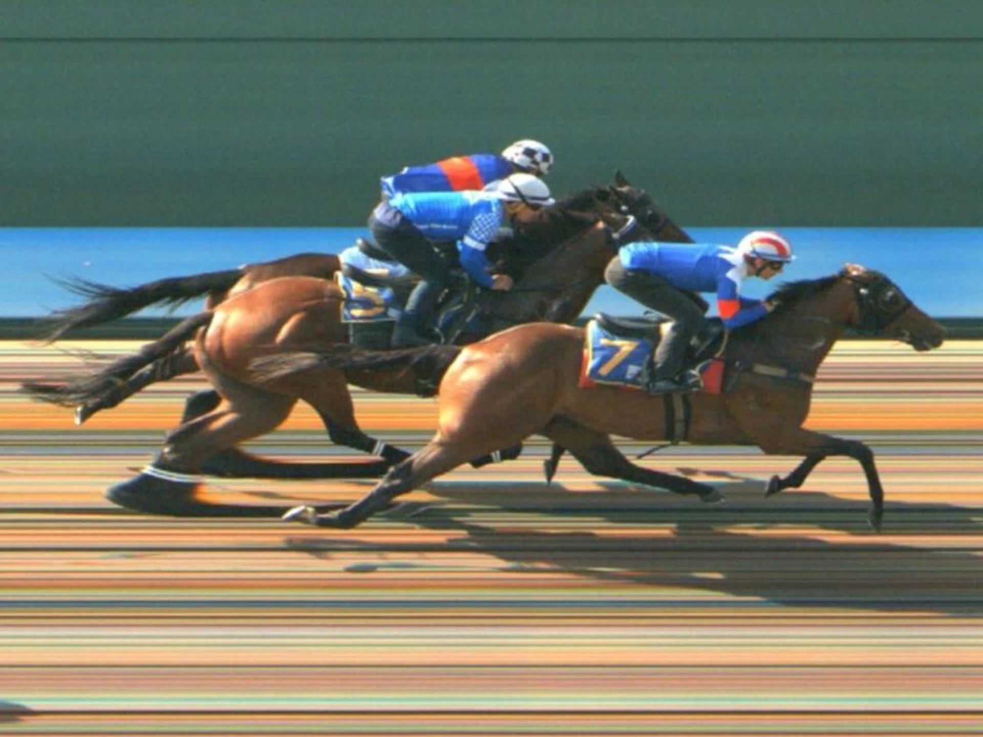 Fire (Ryan Curatolo) beating Maze (Manoel Nunes), along the rails, and Jin Sakamoto in their trial on June 11. 
