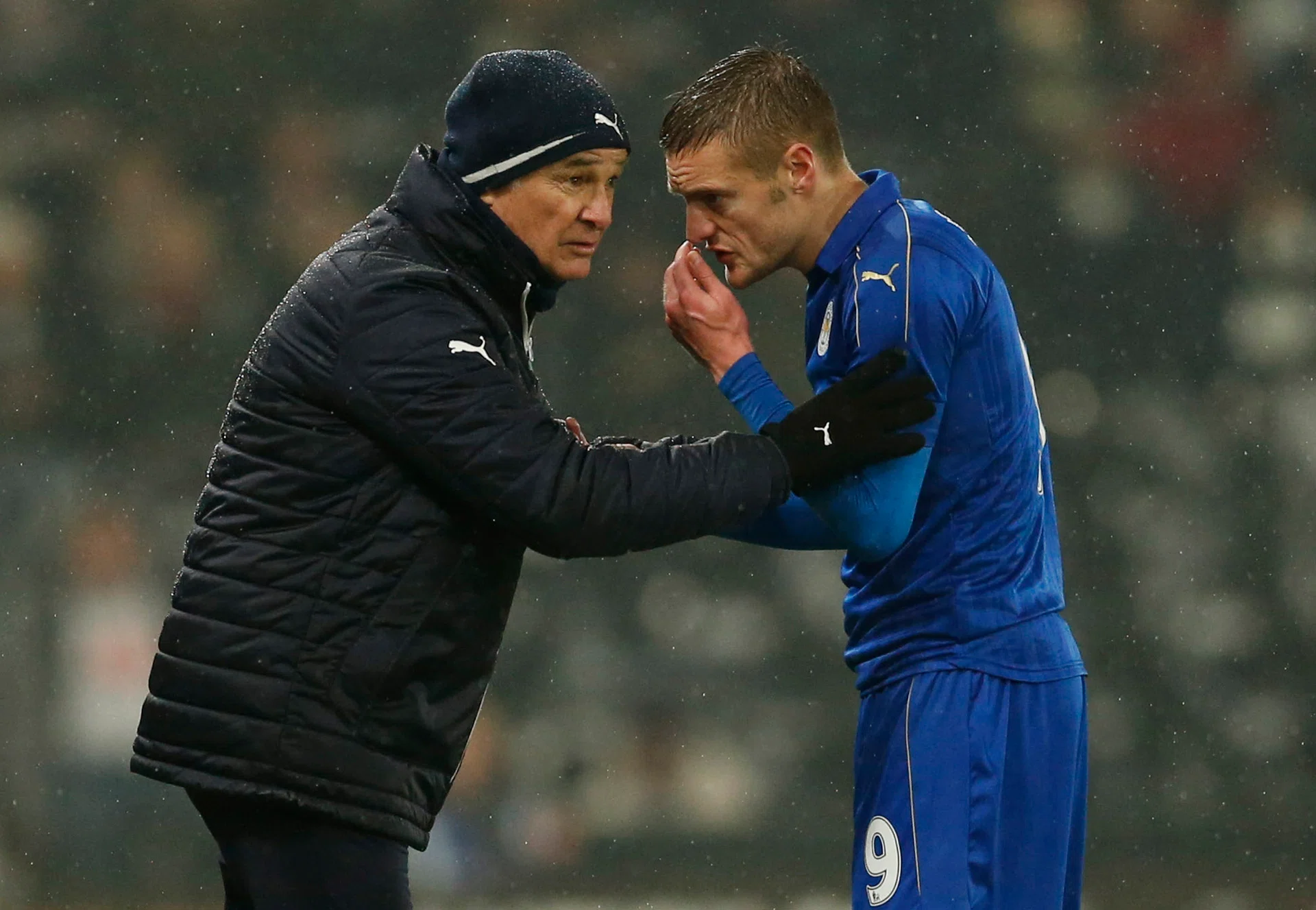 Jamie Vardy (right) insists that he has only gratitude for sacked manager Claudio Ranieri (left). 
