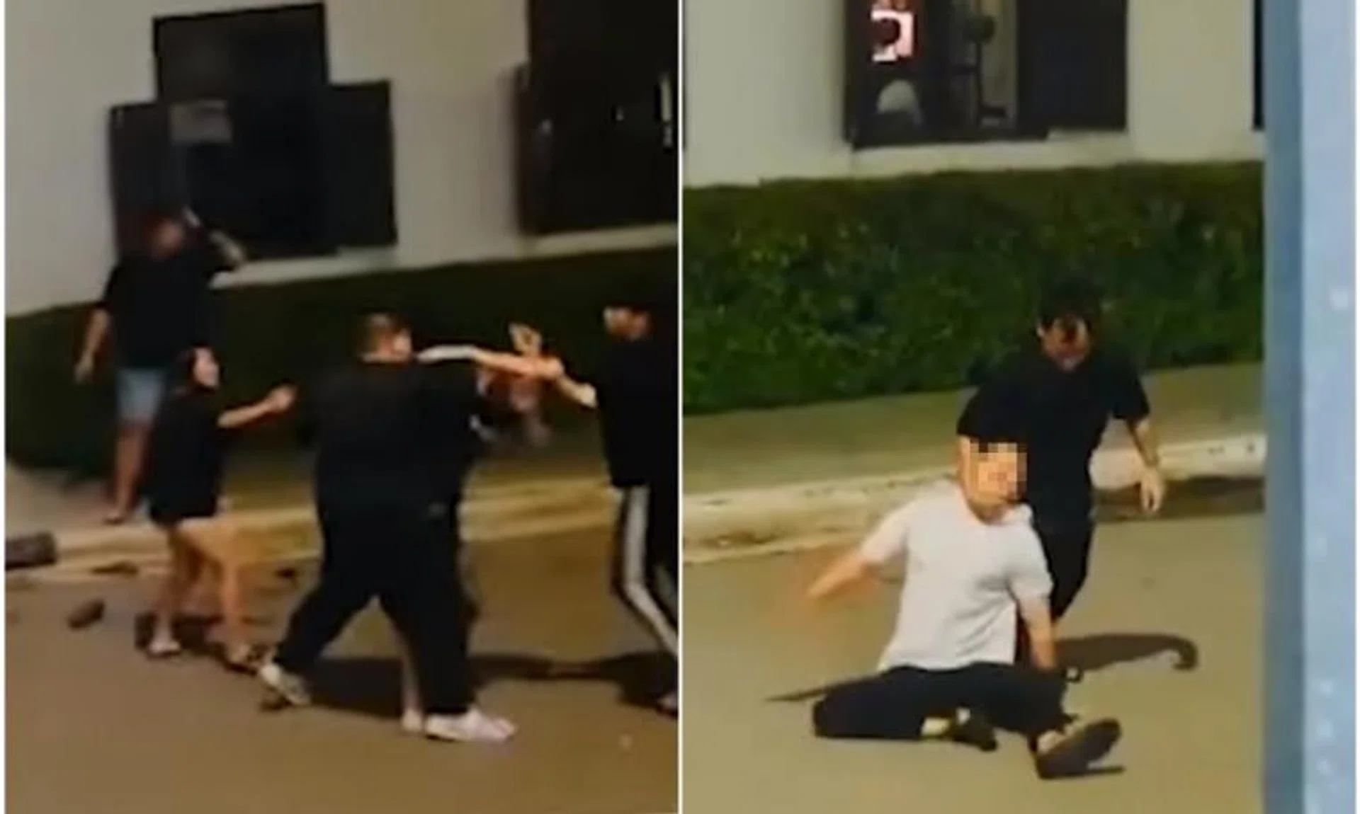 A video of the scuffle posted on Facebook showed about 10 people on the road hitting and shoving each other.