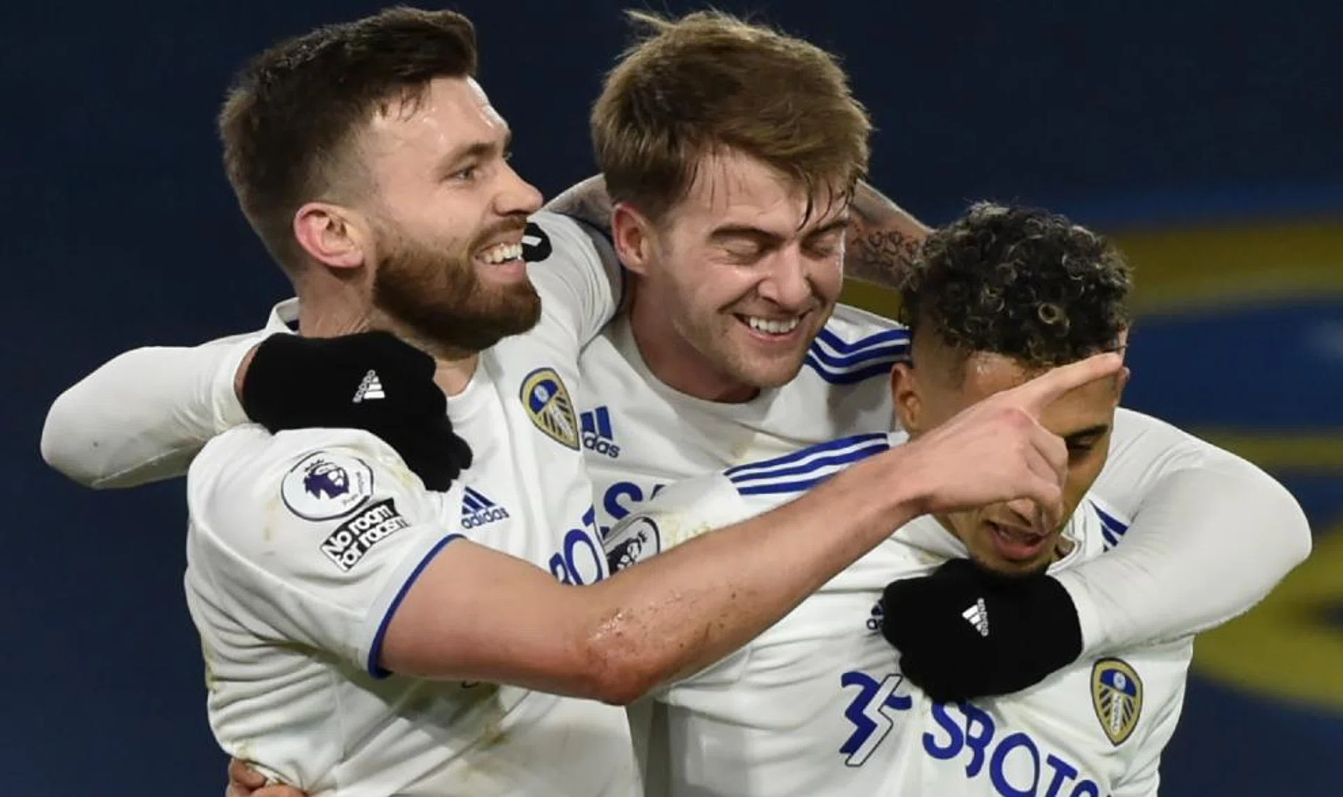 Goals from Stuart Dallas (left) and Patrick Bamford (centre) help Leeds United defeat Newcastle United 5-2 and register their first home win in the English Premier League for three months.