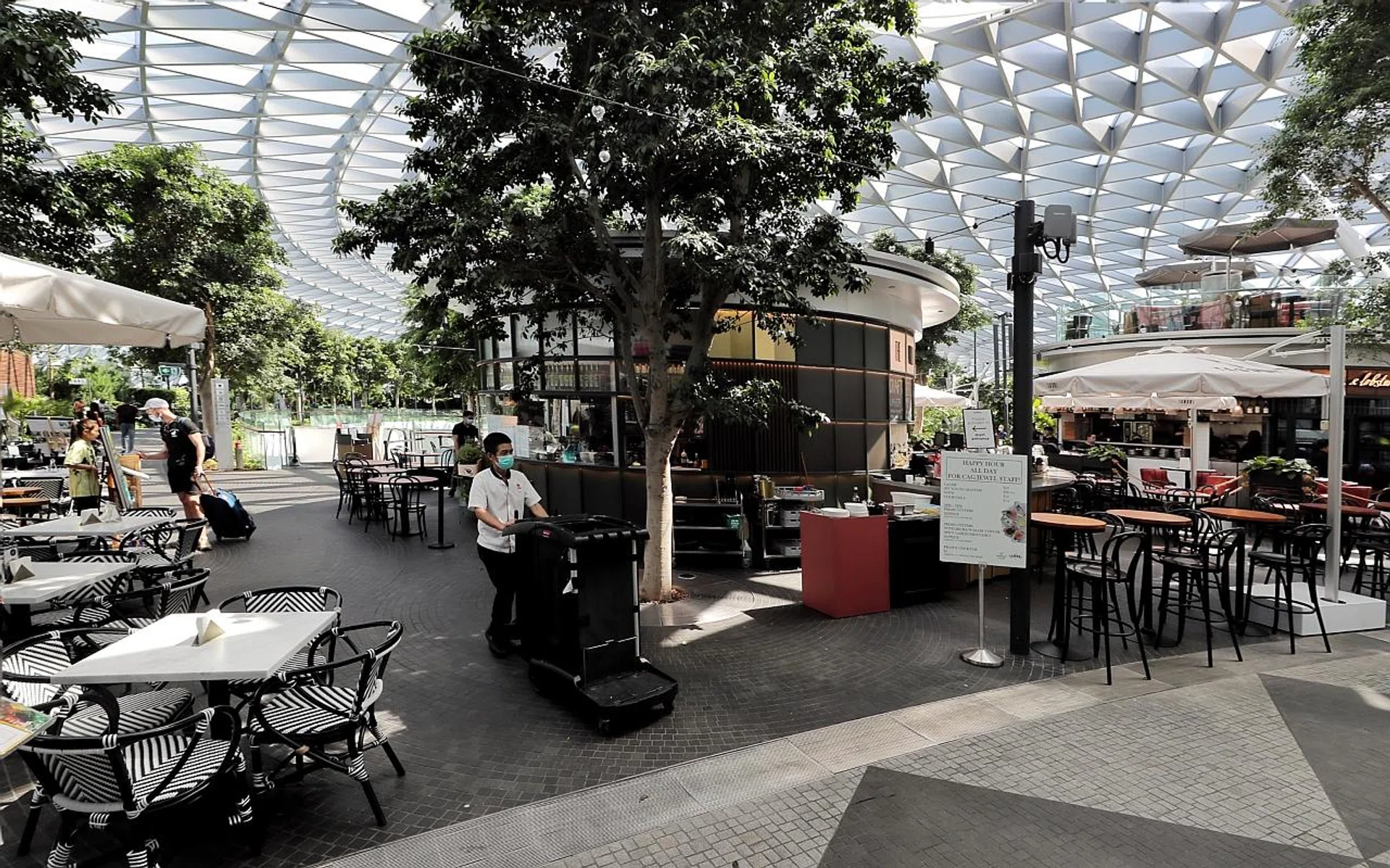 Jewel Changi Airport offered its tenants a 50 per cent rental rebate for February and March.