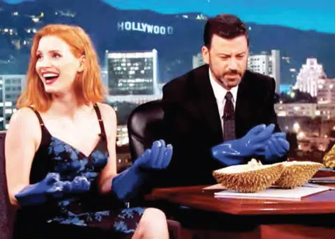 'Blue cheese of fruit'? Jessica Chastain dissing durian just made our April worse