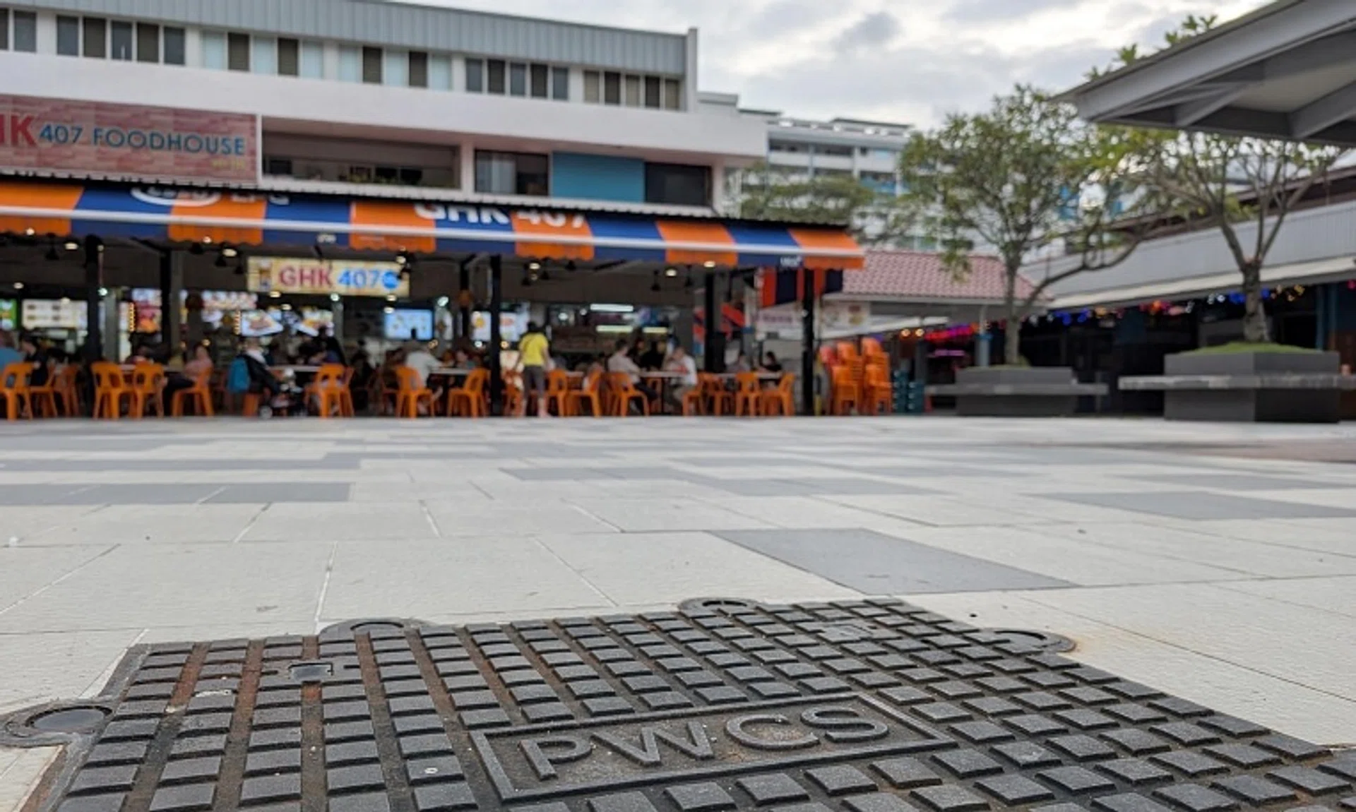 A manhole cover for the pneumatic waste conveyance system in Teck Ghee on Jan 20.