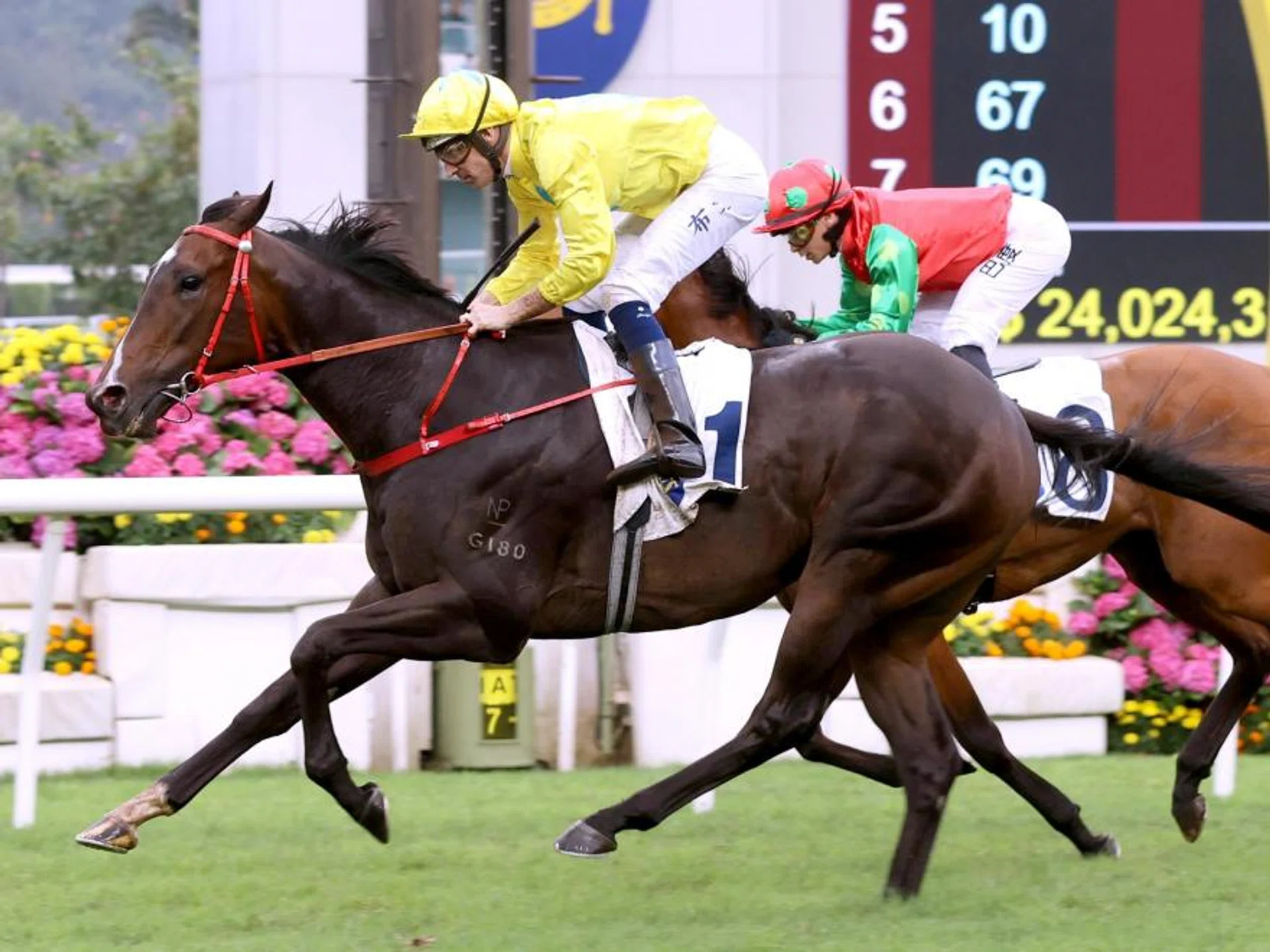 The Manfred Man-trained Lucky Sweynesse (Hugh Bowman) notching a consecutive Group 2 Sprint Cup over 1,200m at Sha Tin on April 7.
