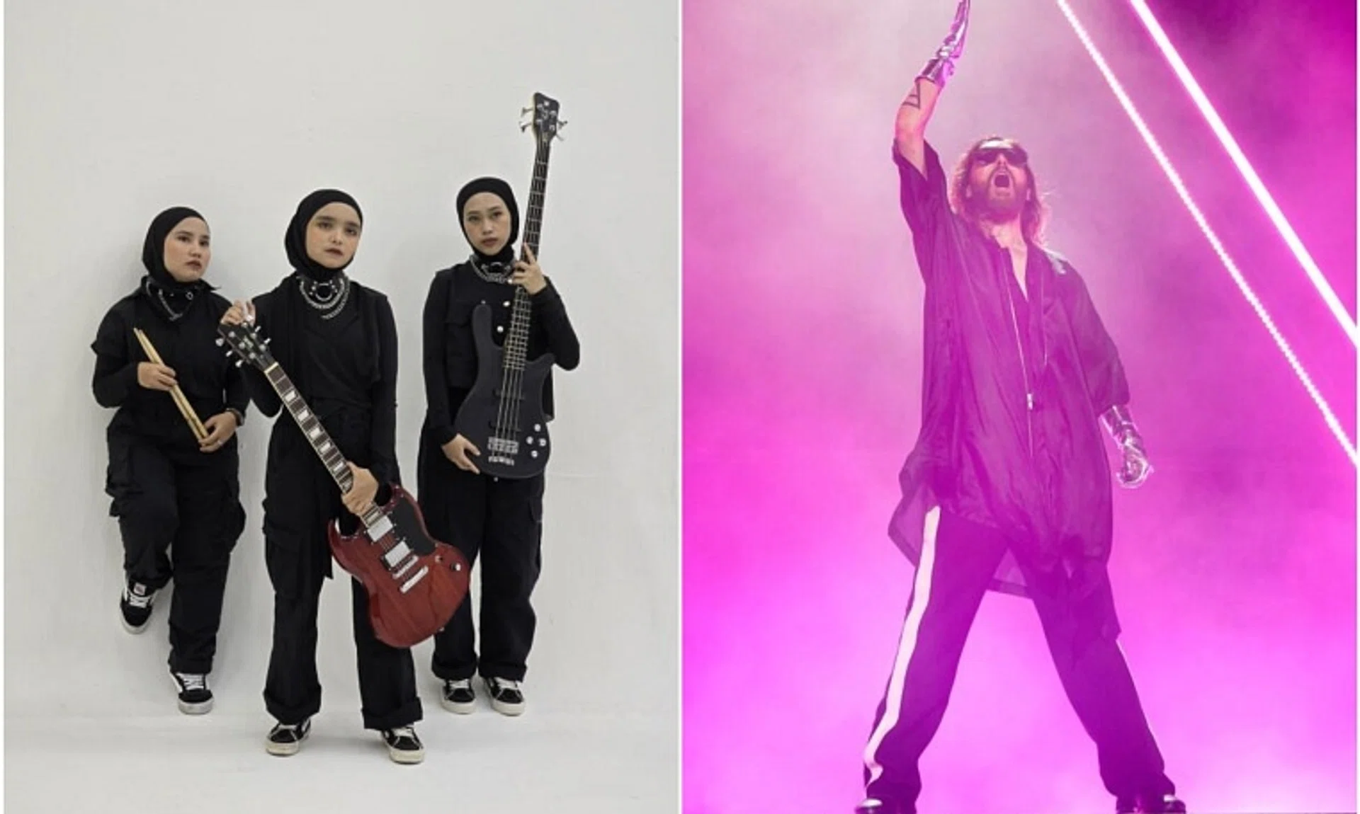 Voice Of Baceprot (left) will play at Downtown Stage in Zone 4 on Sept 20 and Thirty Seconds To Mars will perform at Wharf Stage on Sept 20 and The Padang on Sept 22.