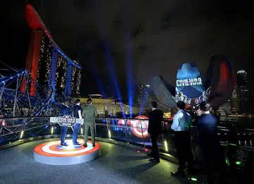 Marina Bay Sands lights up for Captain America
