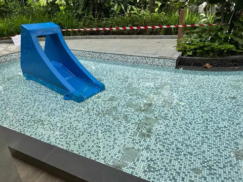 A resident said the children's pool, in particular, had many missing tiles.