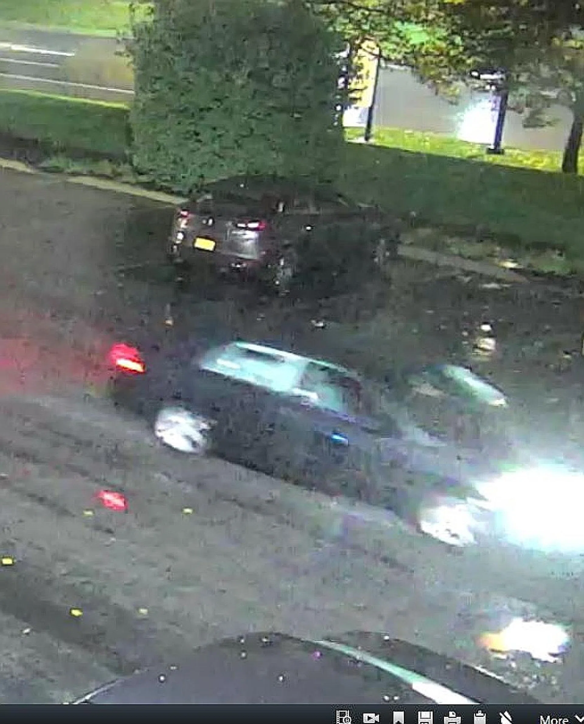 Surveillance camera photo of the car believed to be involved in the hit-and-run. 