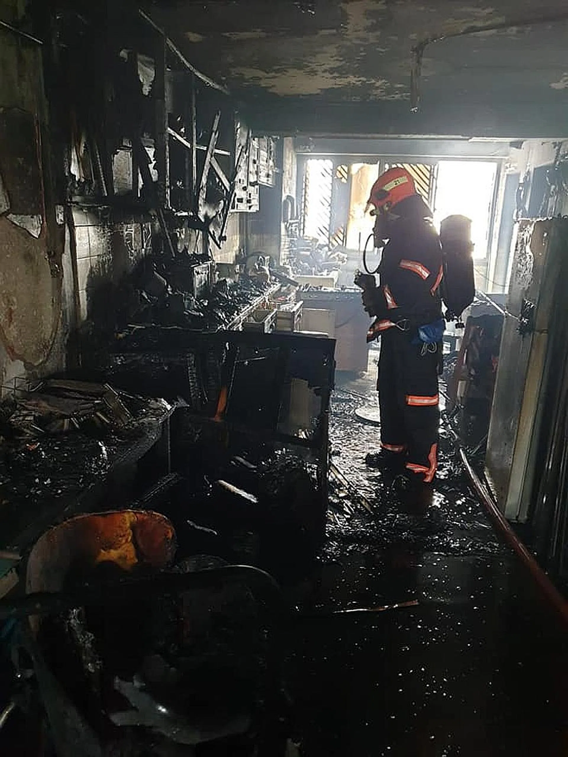 The fire in Circuit Road damaged the kitchen and living room of a flat.