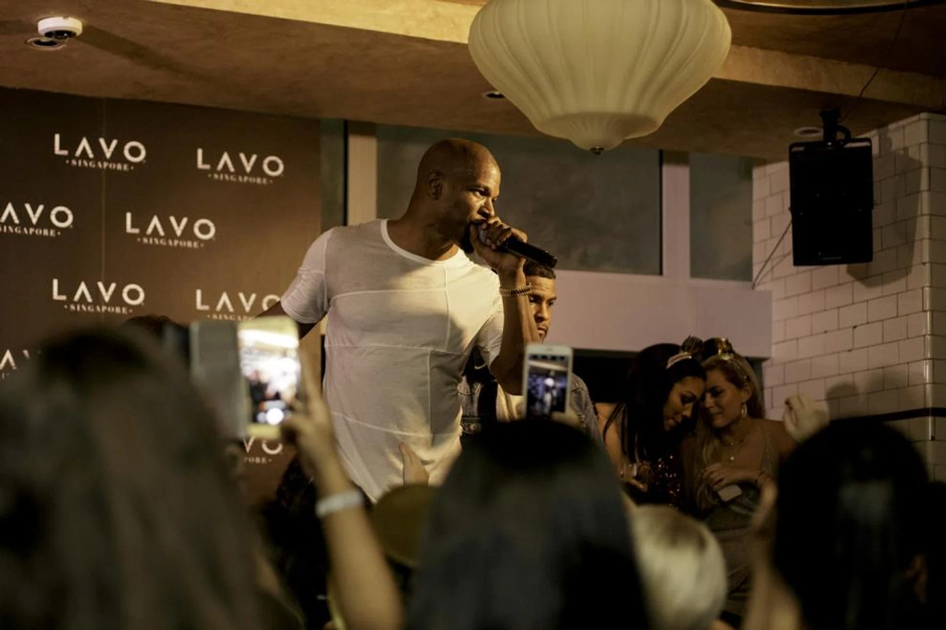 Jamie Foxx at LAVO at Marina Bay Sands. 