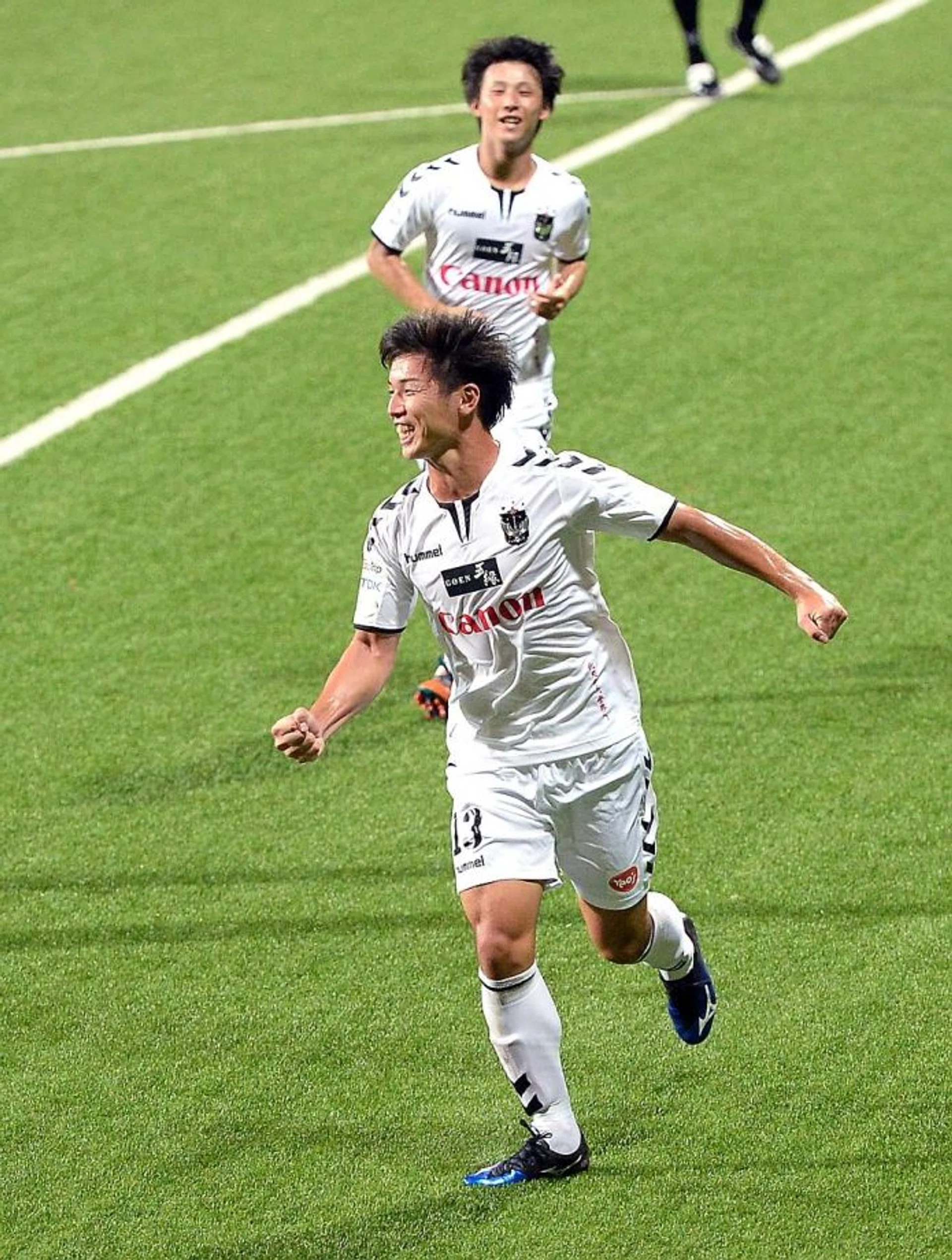 FOUR-MIDABLE: Albirex's Atsushi Kawata (above) makes an early claim for the Golden Boot.