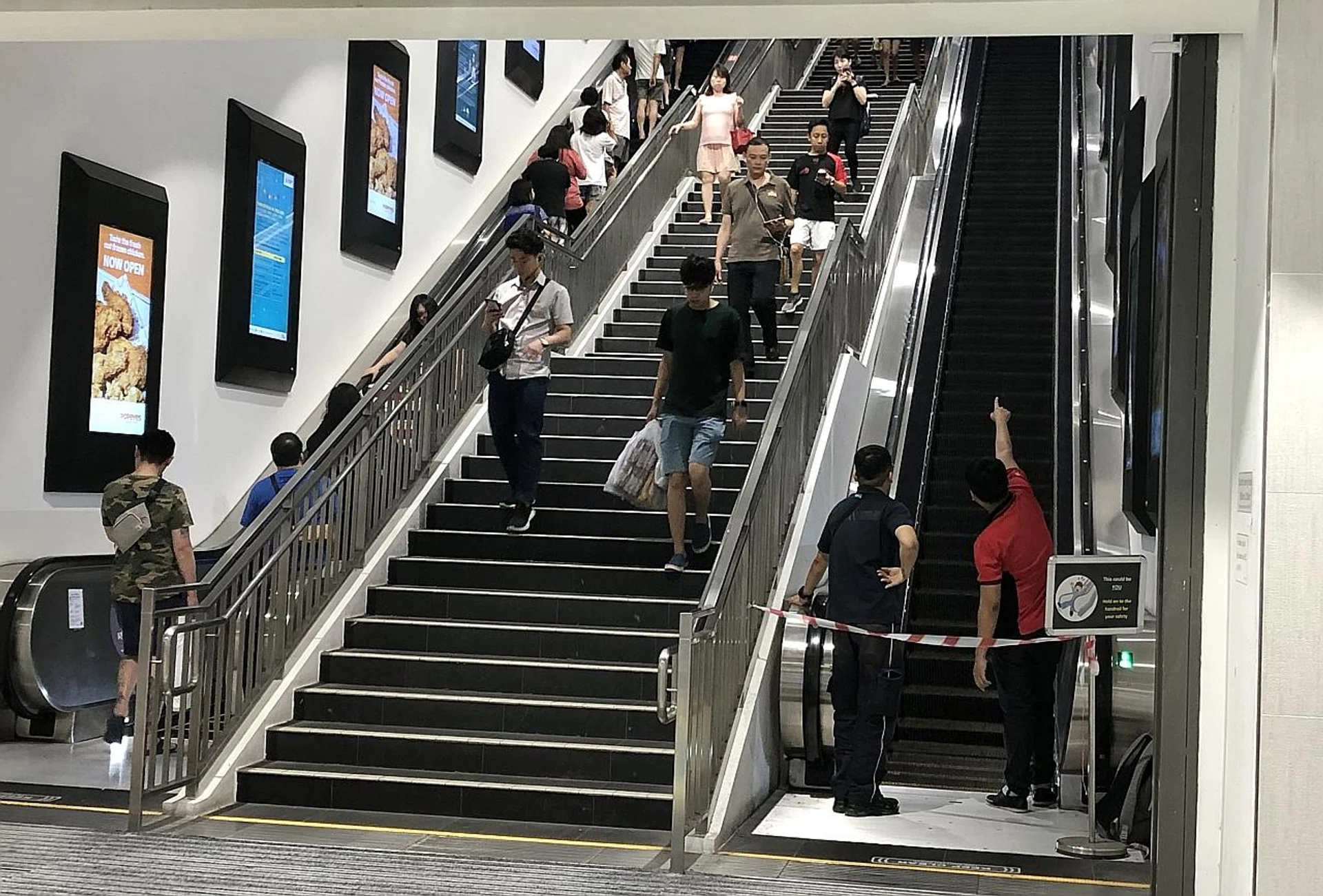 The escalator was cordoned off until further checks were made. 