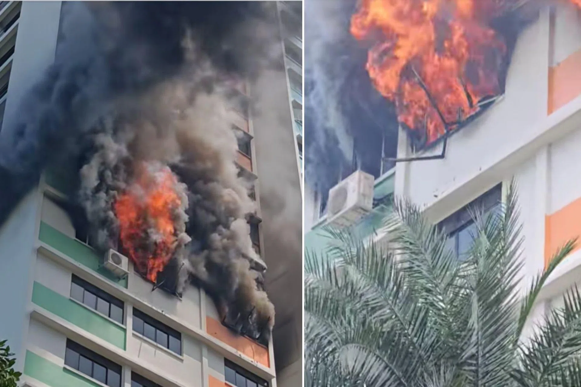 The fire started on the 10th floor, and later spread to the 11th floor. 