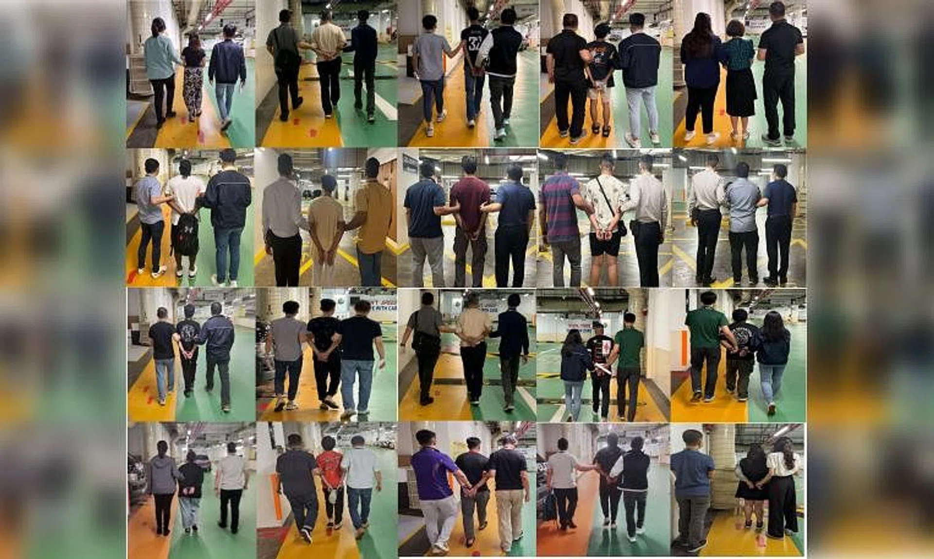 The suspects are believed to be involved in scams such as government official impersonation scams and Internet love scams.