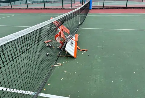 Man fined after his remote controlled plane crashed onto school tennis court near coach