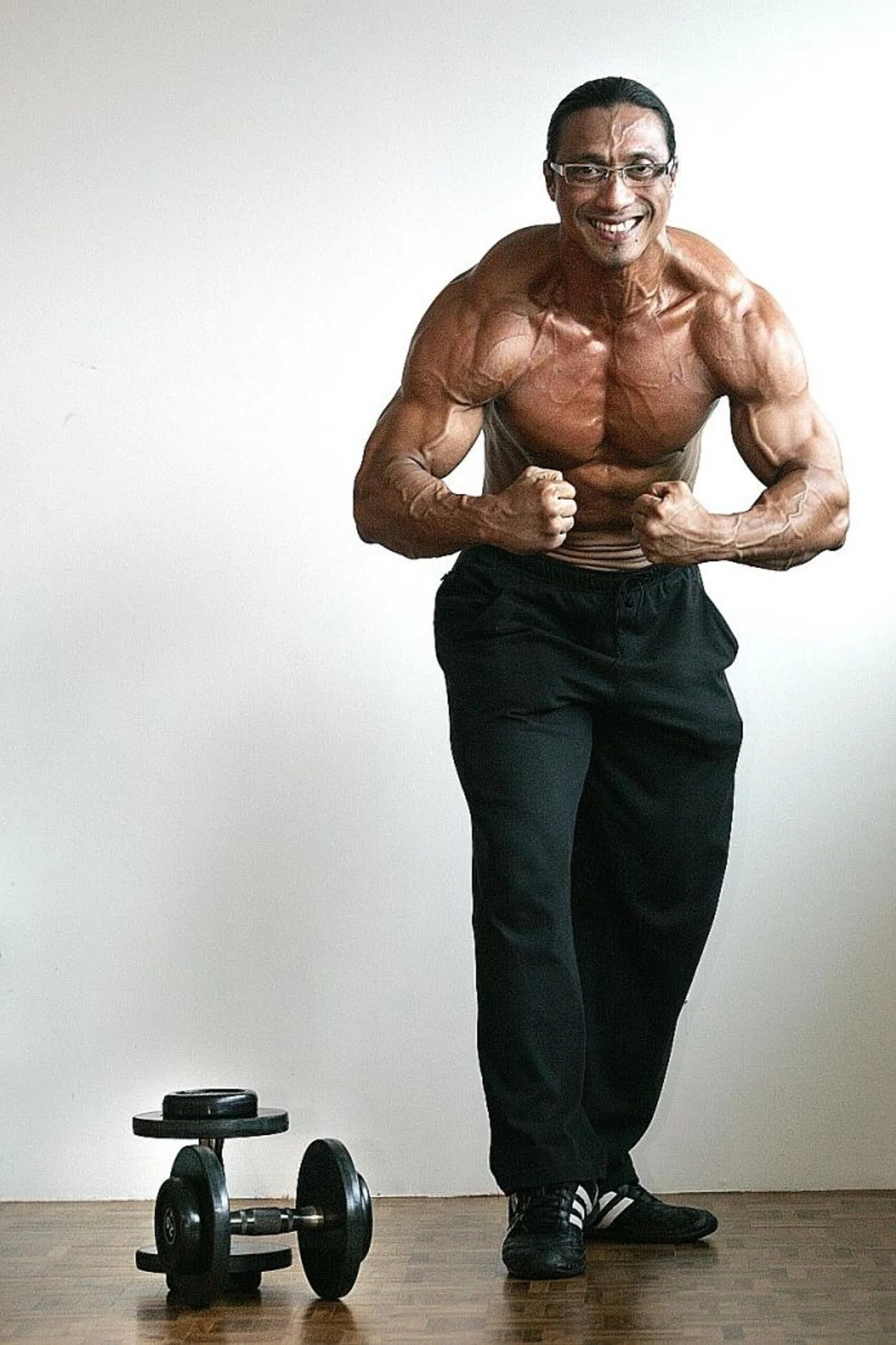 STAGES: Rano Izhar Rahmat at the peak of his bodybuilding career