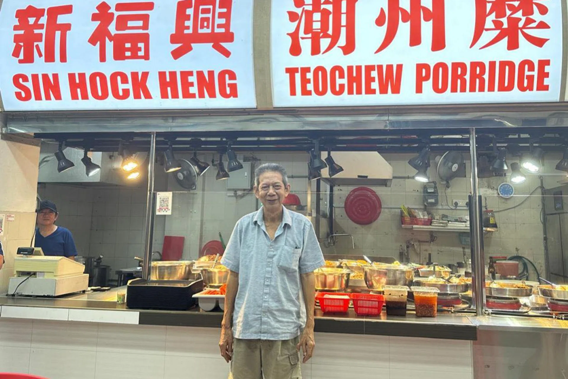 Mr Shen Yiqiu came out of retirement to reopen his Teochew porridge stall at Sims Avenue last month, which he had operated for over 20 years. 