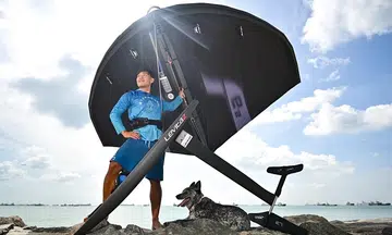 Lo Jun Hao back in action with wingfoiling