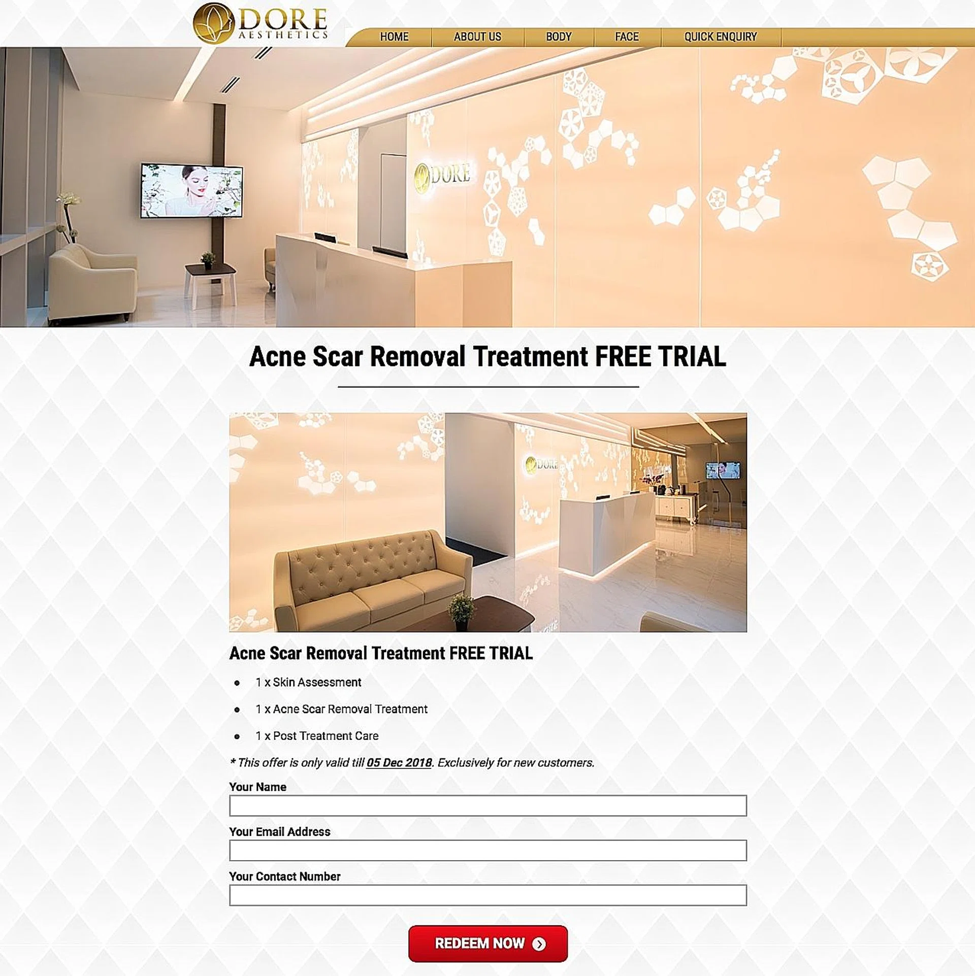 The advertisement for a "free trial". 