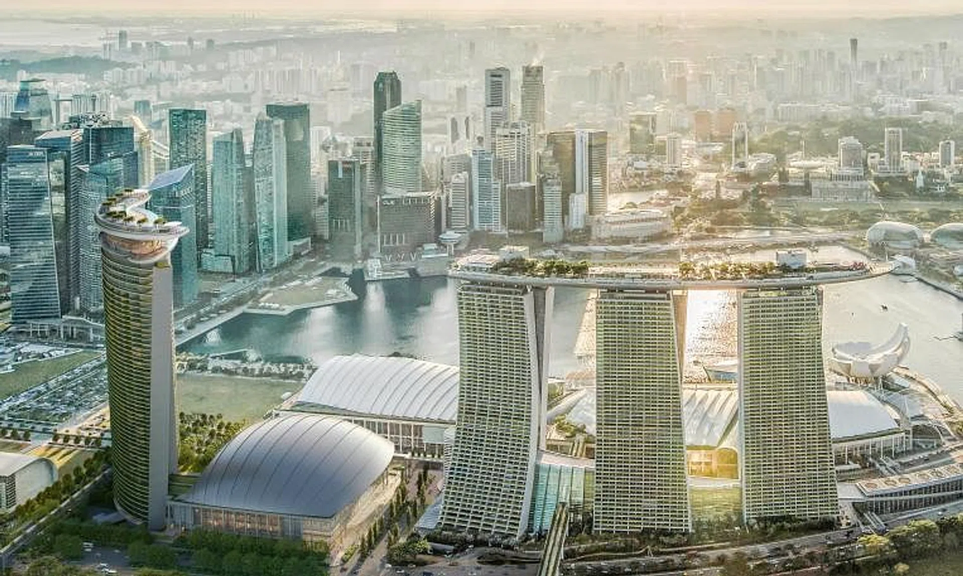 The latest artist’s impression released by MBS shows the entertainment arena positioned between its existing property and the fourth tower. 