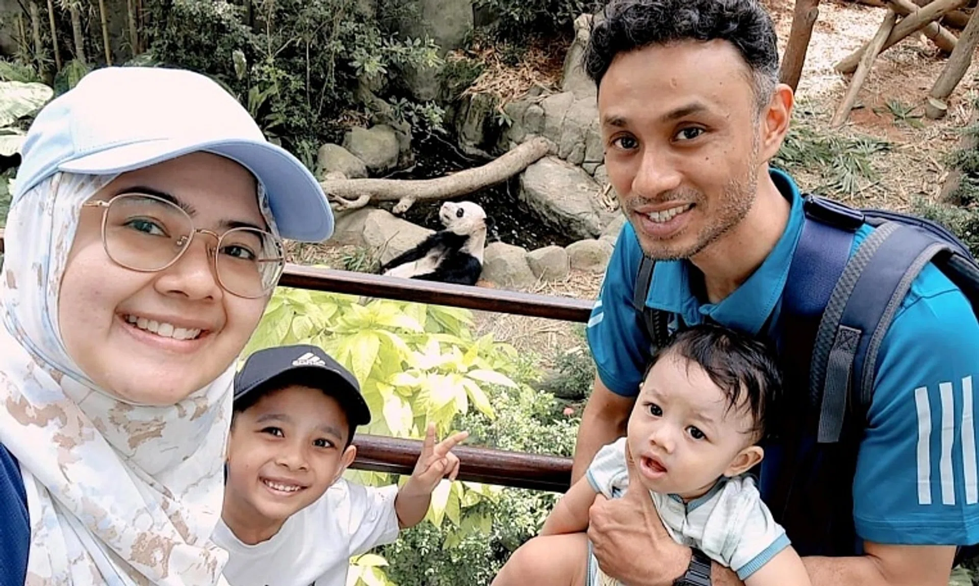Housewife Khairunisa Salim (left) and her husband Muhammad Nassier enrolled their eldest son in KMM in February 2023.