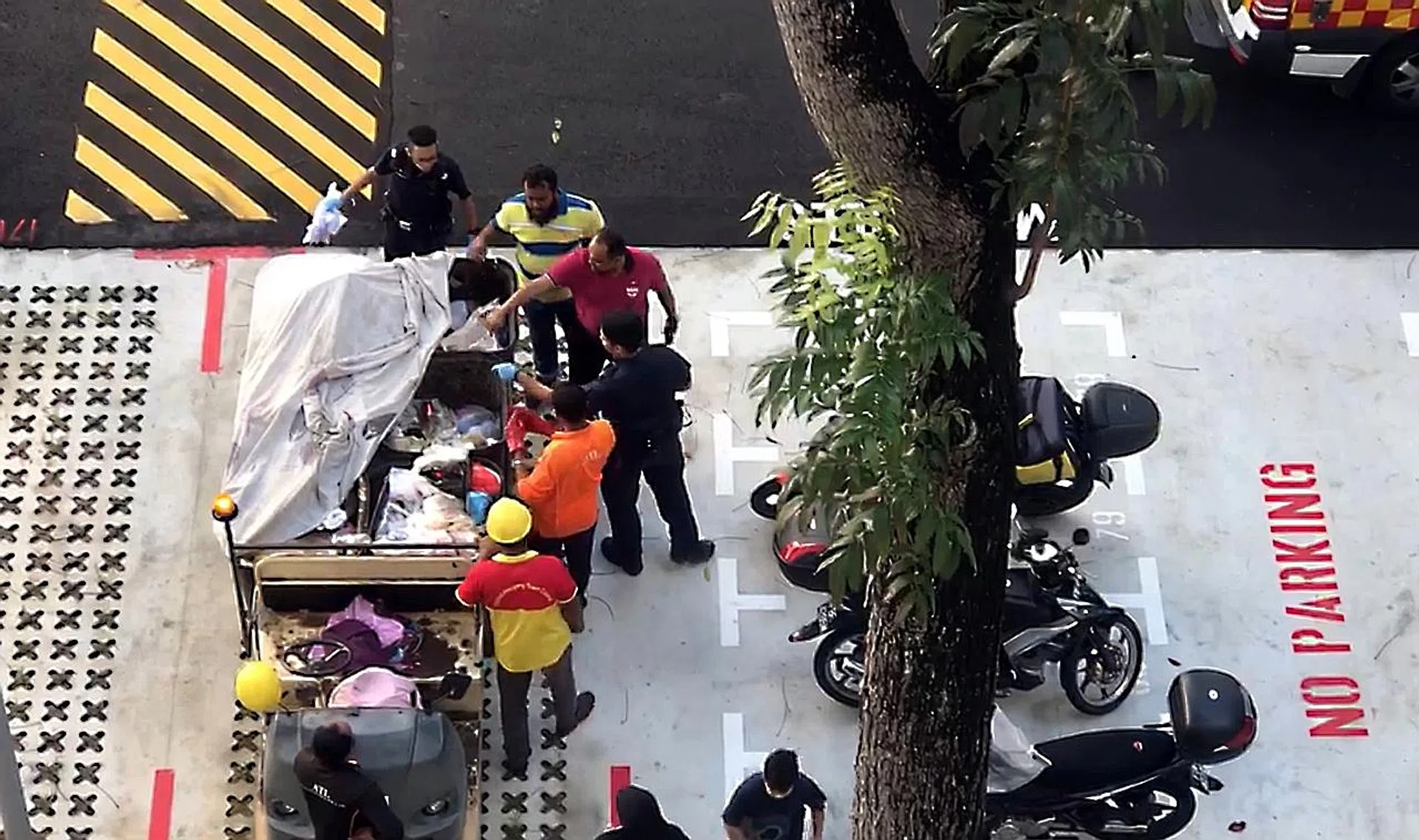 The baby was found by two cleaners in a rubbish chute on Tuesday and taken to hospital. 