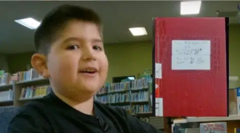 8-year-old writes story in notebook, leaves it on library shelf, gets fan following