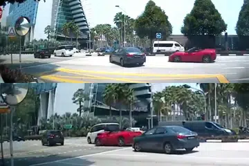 Ferrari in three-car accident in Bayfront Avenue