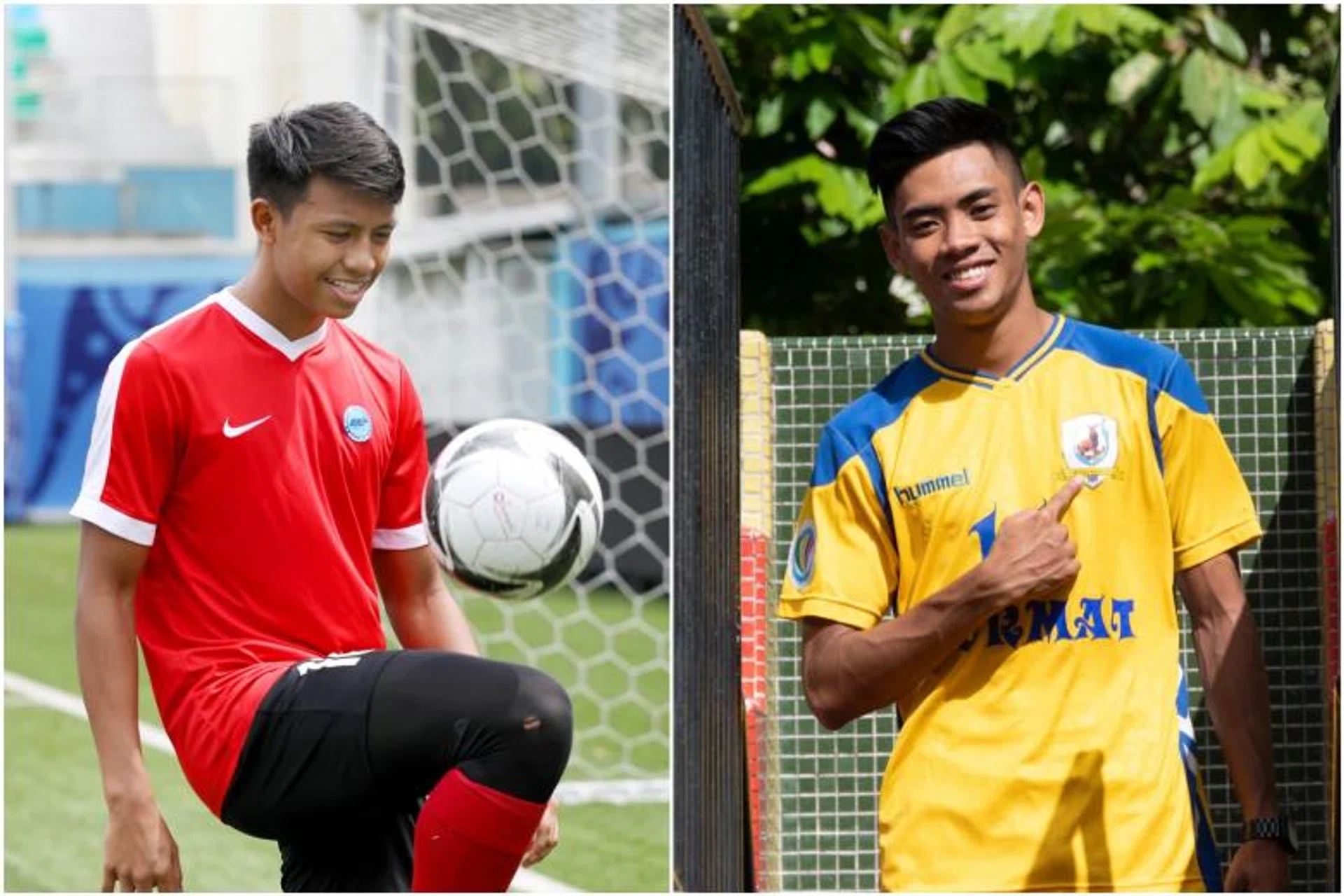 Tampines Rovers defender Ryaan Sanizal (left) and Young Lions midfielder Shah Shahiran have received their maiden call-ups. 
