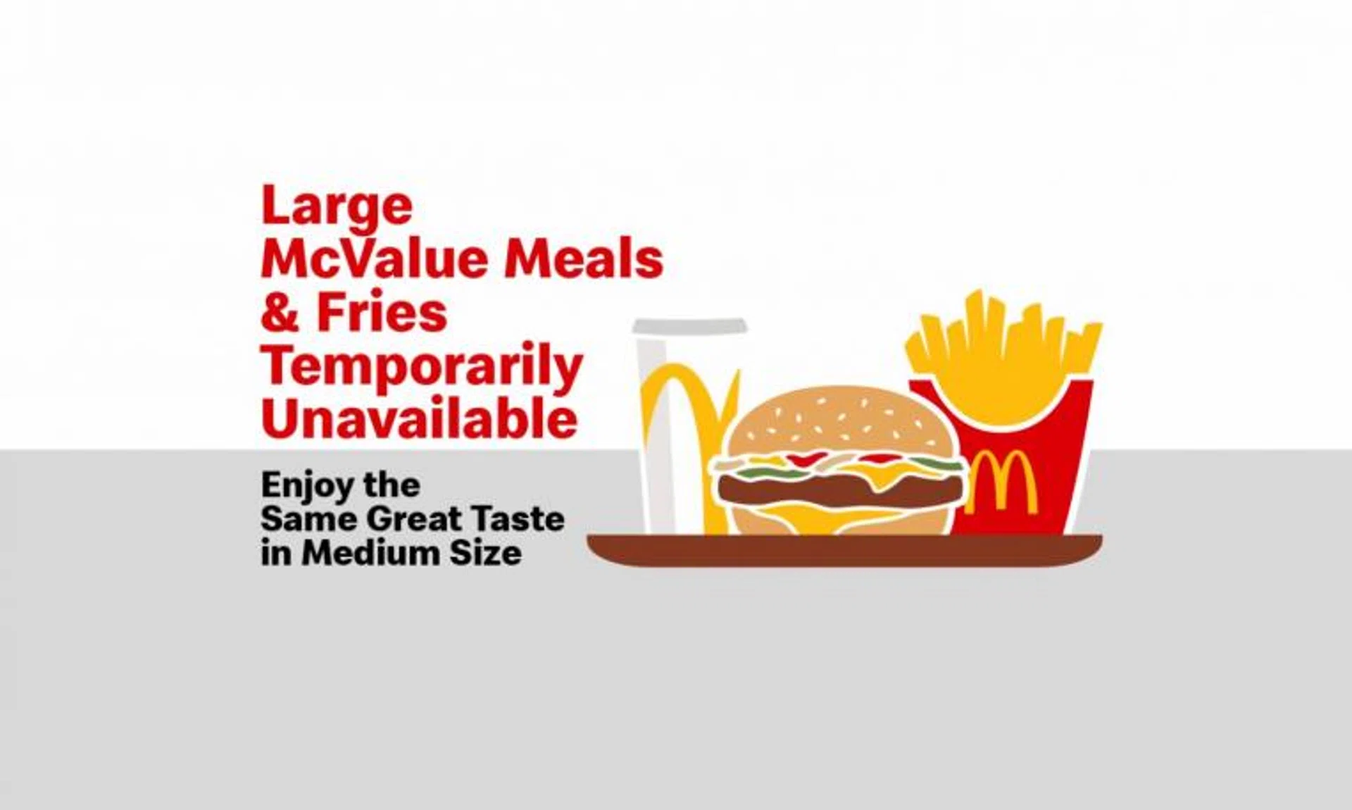 Large portions of french fries have been taken off menus at outlets in Malaysia until further notice.