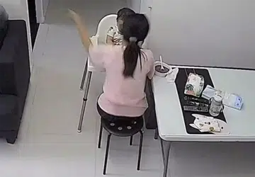 Maid caught on CCTV hitting toddler allegedly lies about it