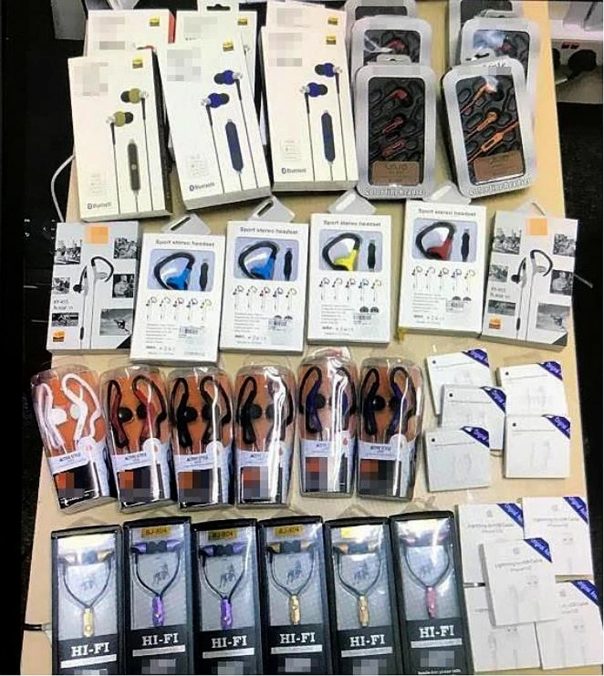 Suspected counterfeit items seized at Tuas Checkpoint. 