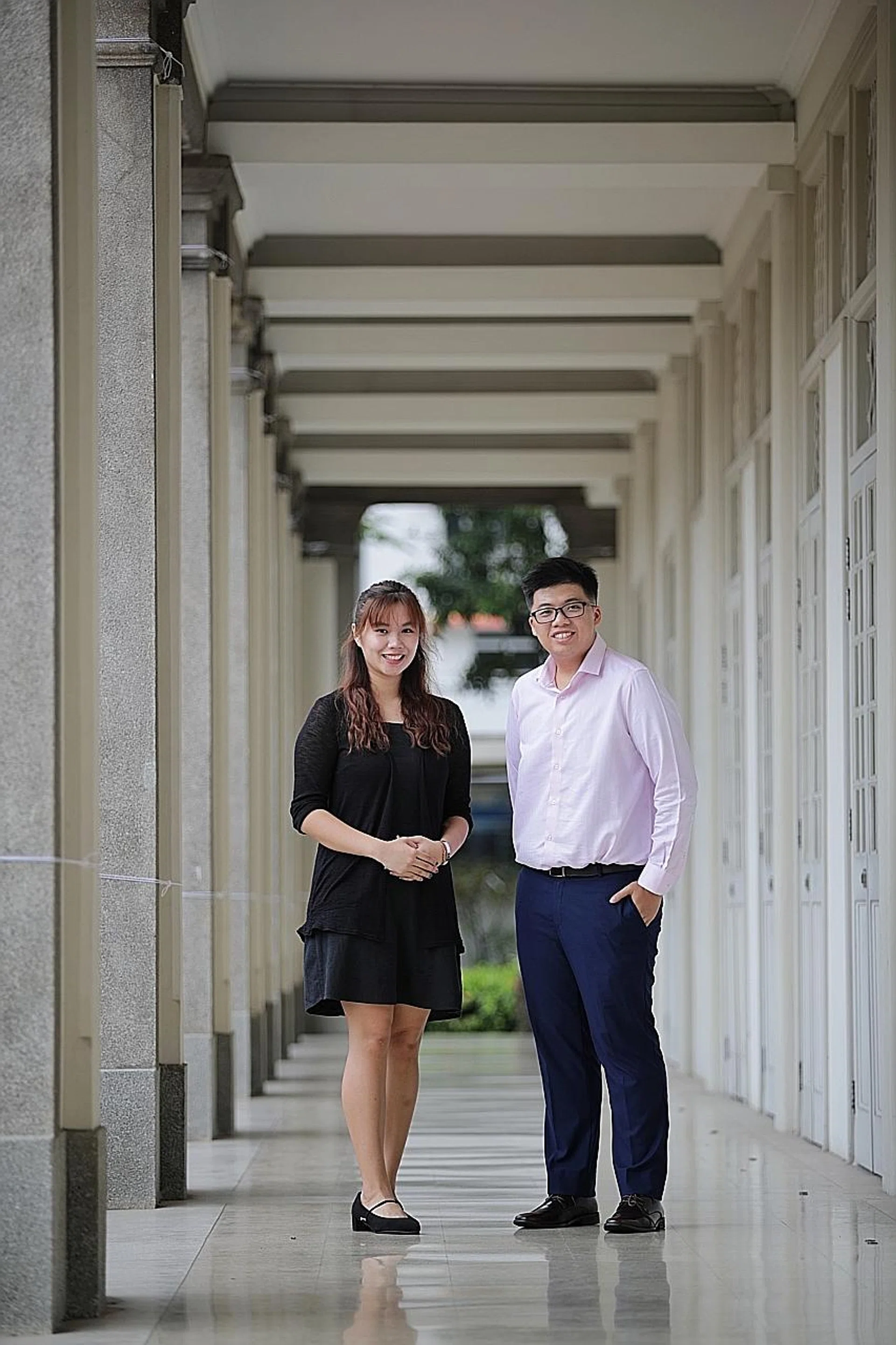 Miss Hazel Loo and Mr Tay Zi Heng. 