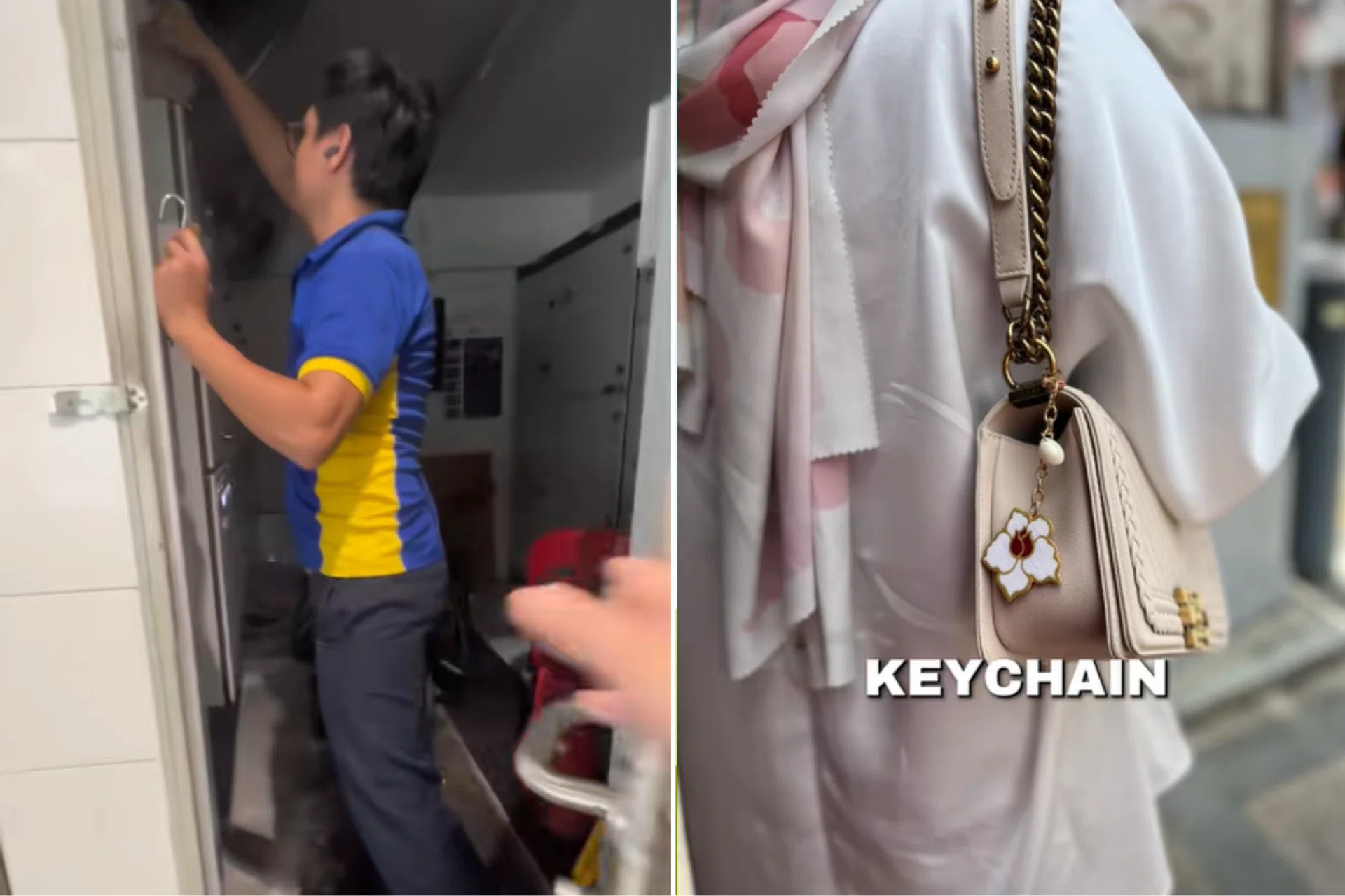 The foreign worker safely kept the bag, which held an IC and a precious handmade keychain, in a storeroom.