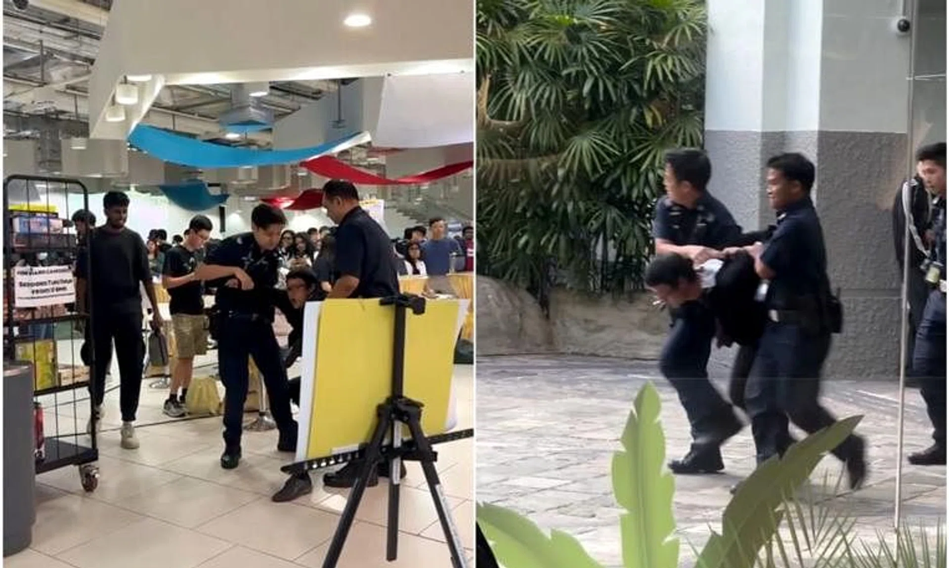 The incident appears to be taking place during an event.