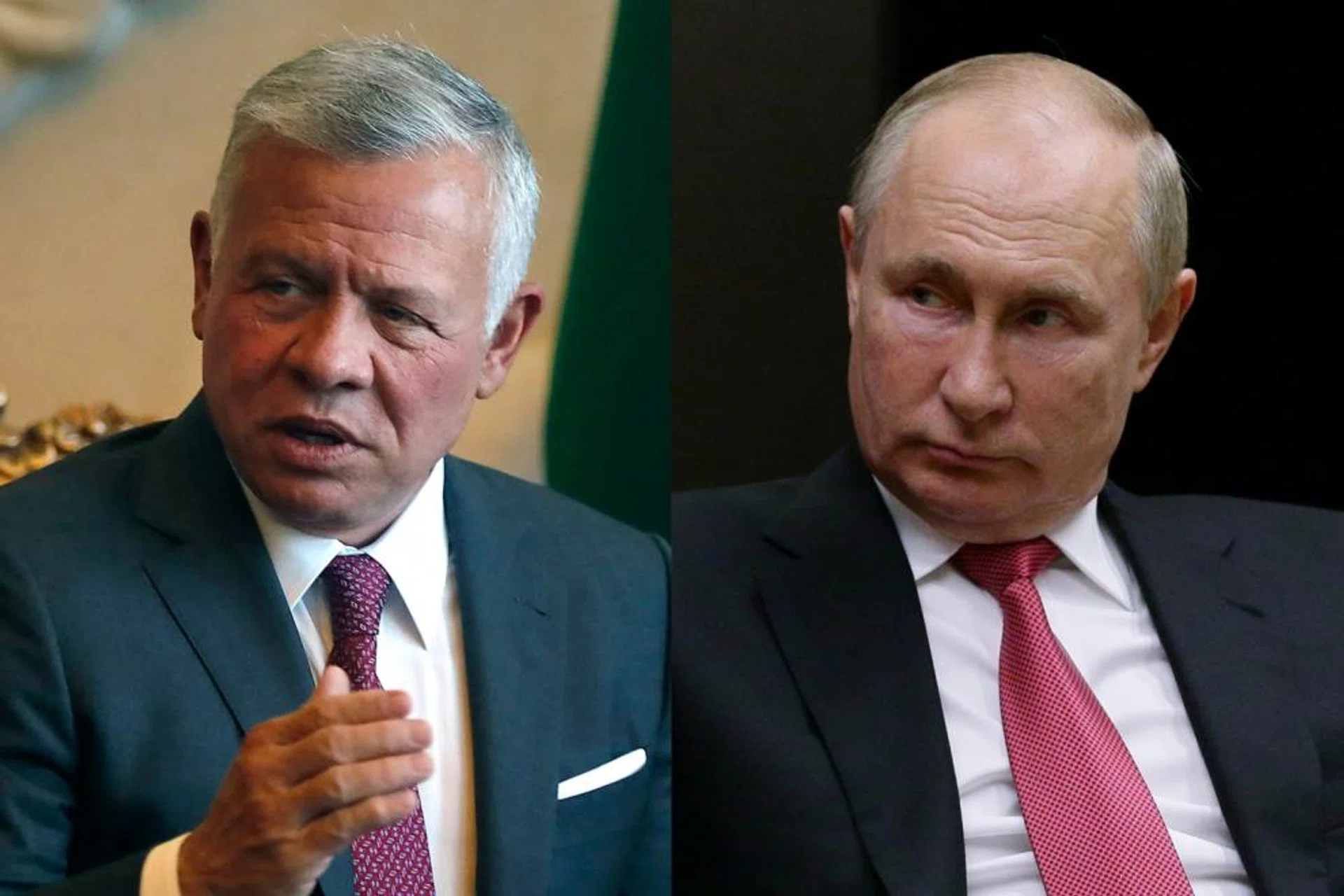 Spokesmen for King Abdullah of Jordan (left) and Mr Vladimir Putin (right) said they have seen no evidence of hidden wealth in the files.