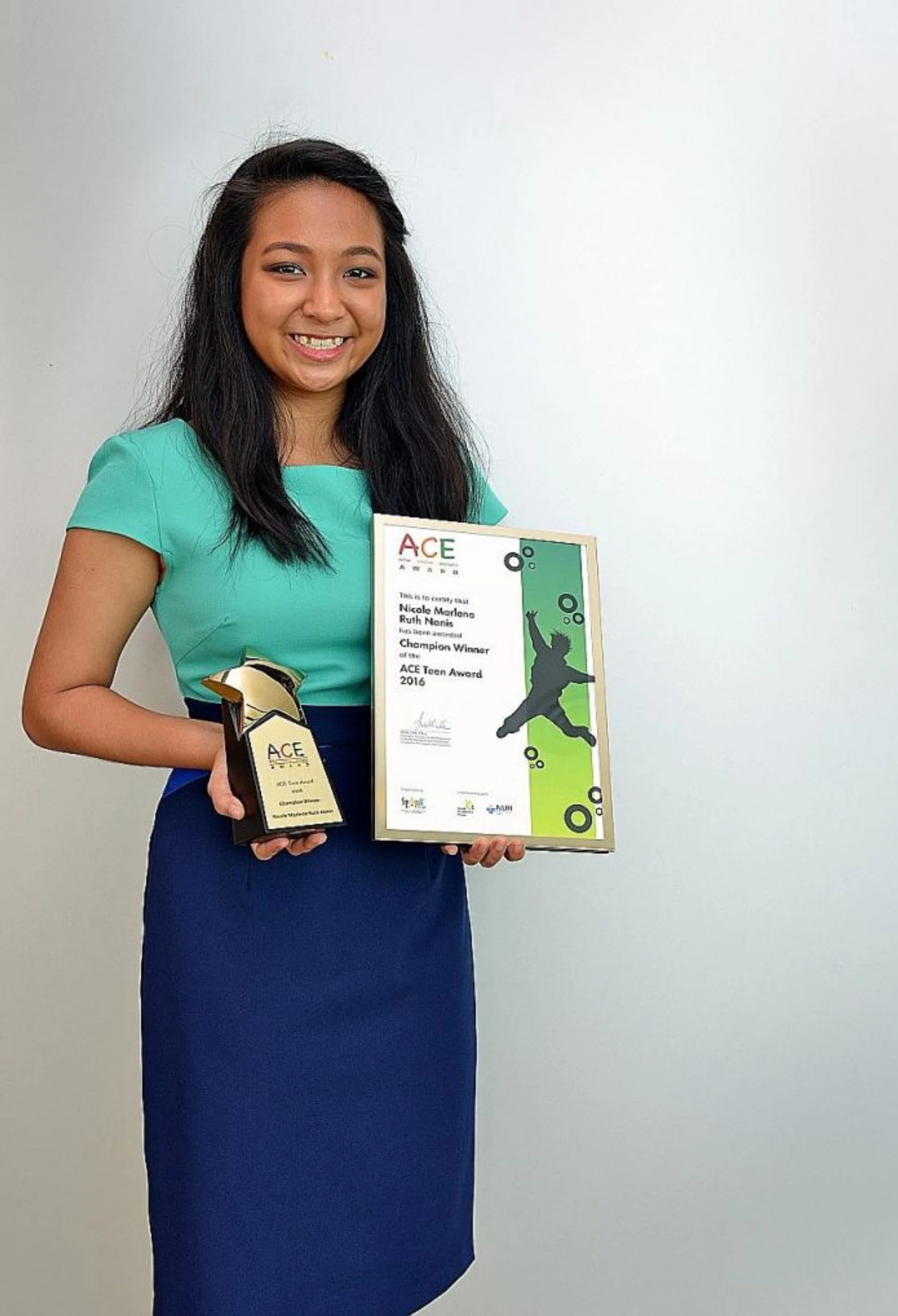 AWARD-WINNER: Nicole Marlene Ruth Nonis, 16, was diagnosed with ADHD when she was in Primary 3.