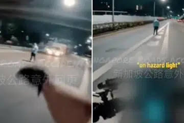 Motorcyclist risks life to rescue drunk man on expressway