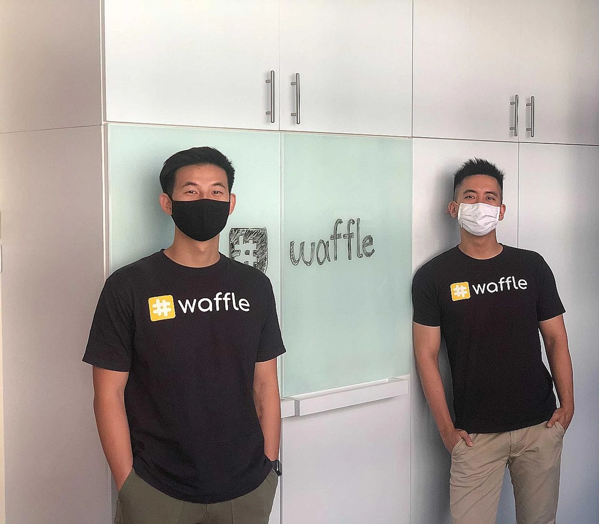 Mr Auston Quek (left) and Mr Zames Chua spent a year in Silicon Valley, where the vibrant start-up scene inspired them to start Waffle Technologies, while Miss Charis Low and Miss Tan Zhen Ying co-founded their bubble tea business during their third year of studies at NUS. 