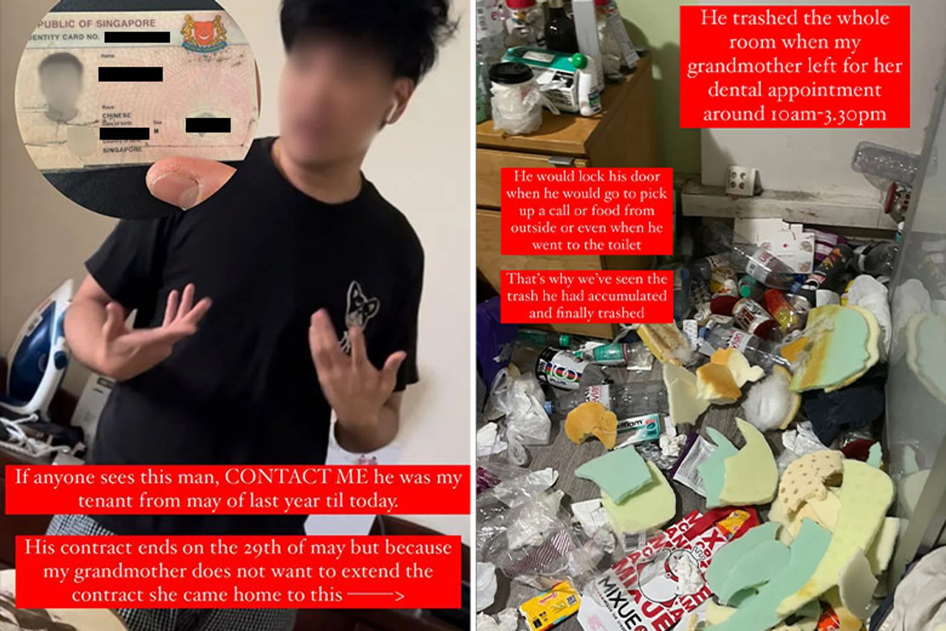 A 35-year-old man allegedly left a trail of destruction after his landlord refused to extend his rental contract.