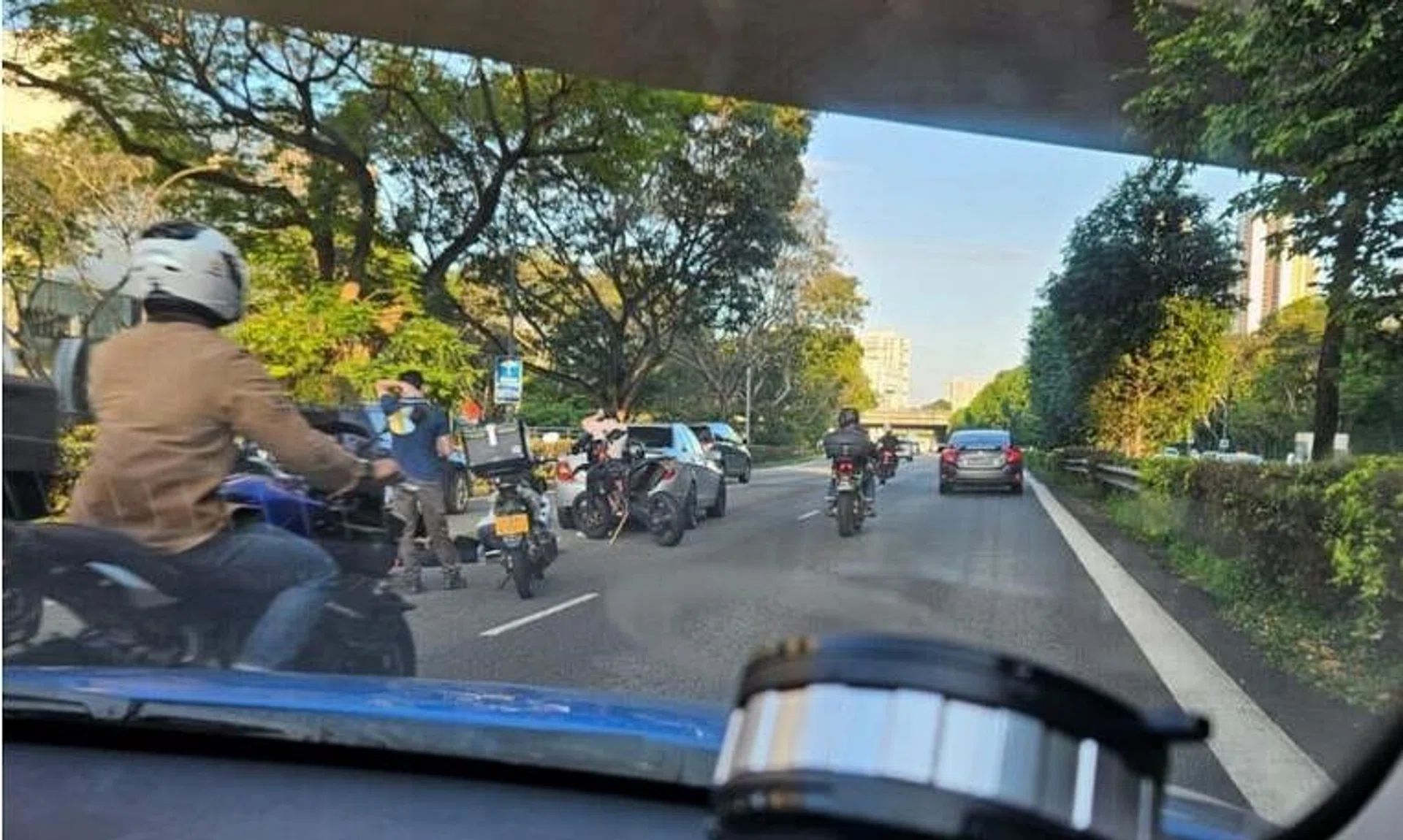 A 25-year-old male motorcyclist was taken to the hospital unconscious after an accident involving a taxi and a motorcycle on AYE on Jan 22.