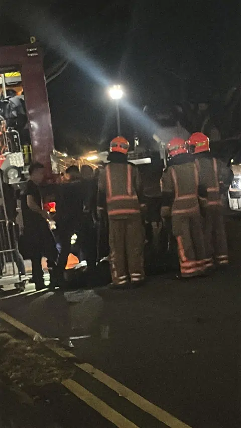 SCDF officers were seen at East Coast Park on the night of Aug 30.