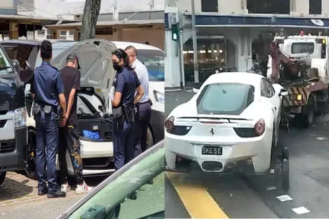 Ferrari driver arrested on drug charges after accident in Beach Road