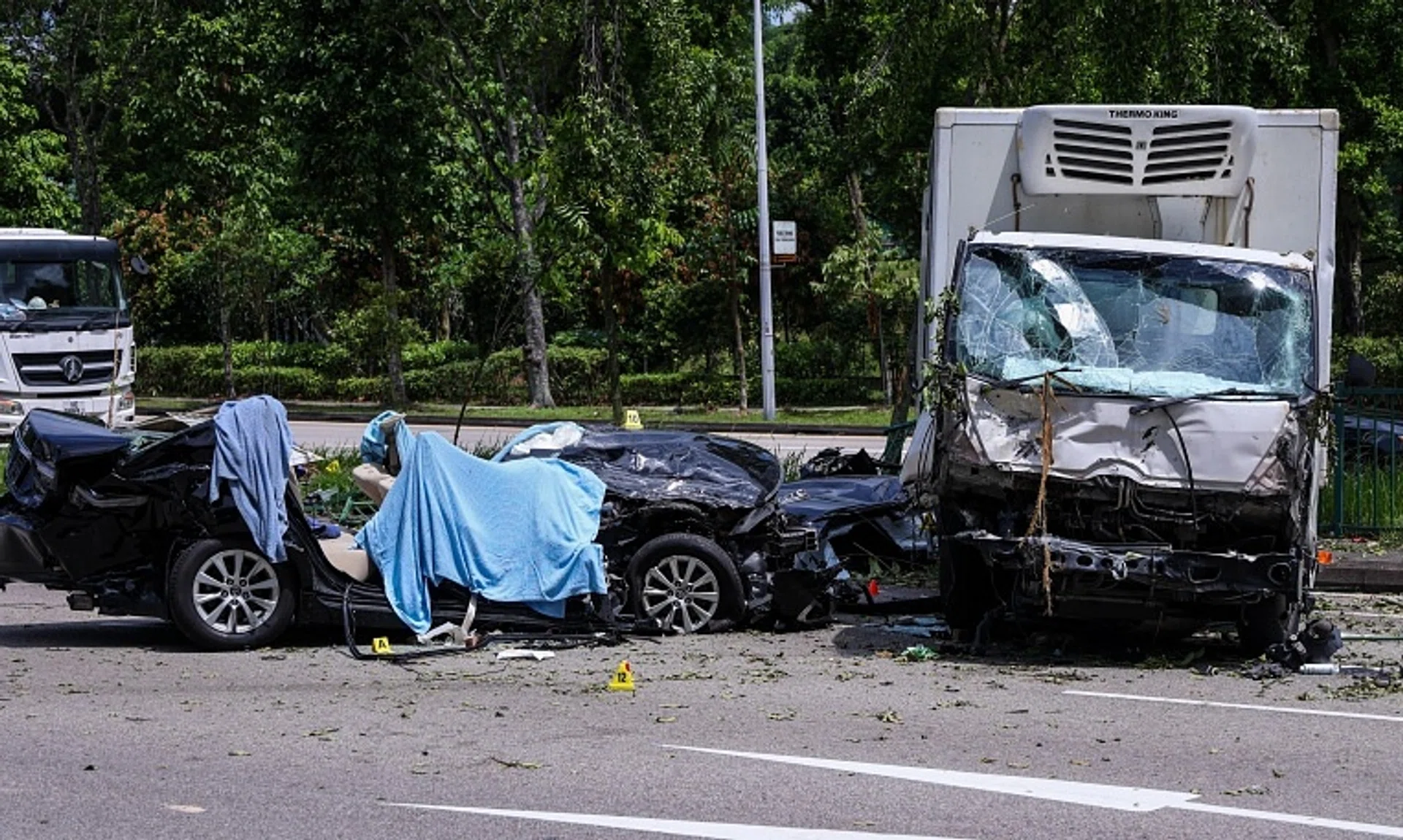 Natarajan Mohanraj was driving a lorry in Upper Thomson Road at around 10am on July 7, 2023, when he allegedly failed to have proper control of  the vehicle.